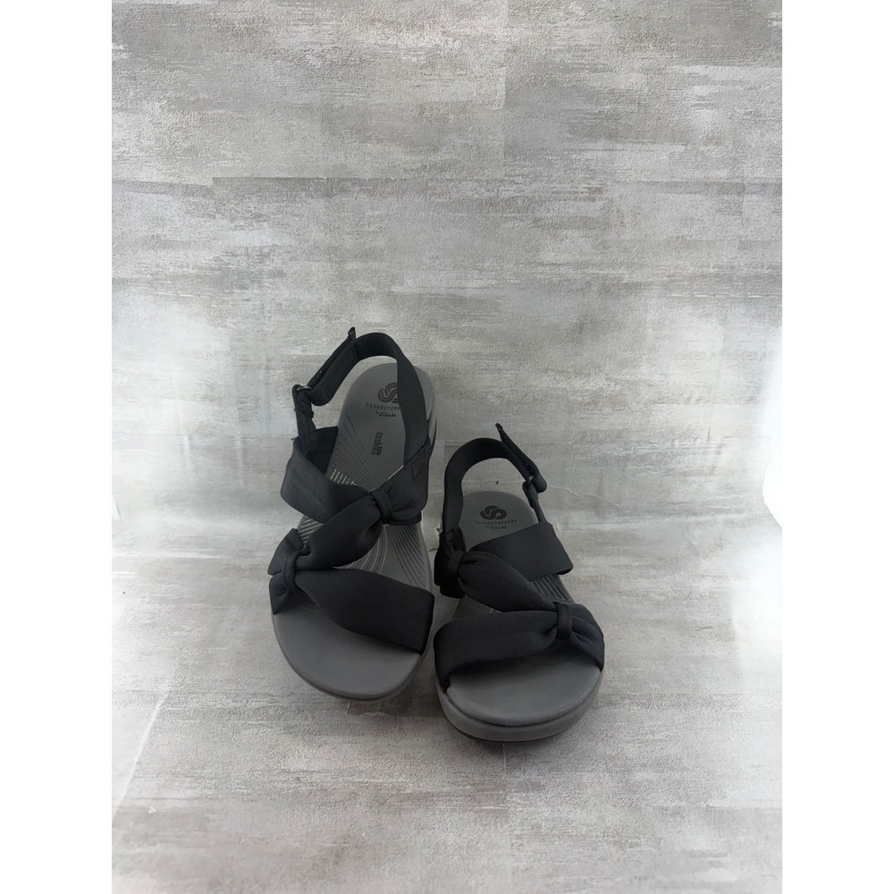 Clarks Cloudsteppers Arla Glison Black Wedge Sandals Women Sz 6M 261325484035